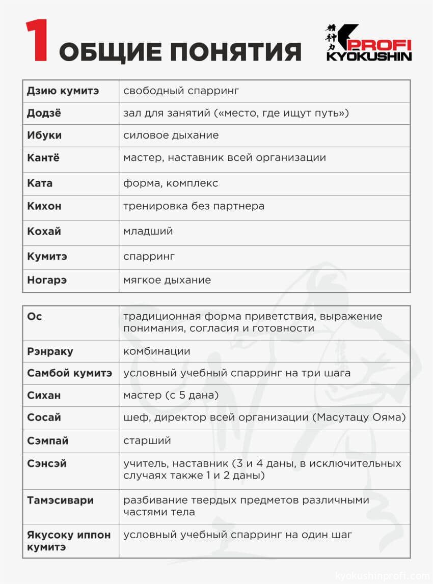 Словарь-классификатор терминов каратэ – Международный союз «Киокушин Профи»